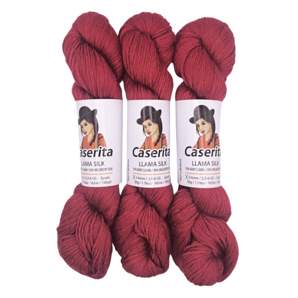 Rojo carmesí - Baby llama y Seda - 50 gr./165 m.